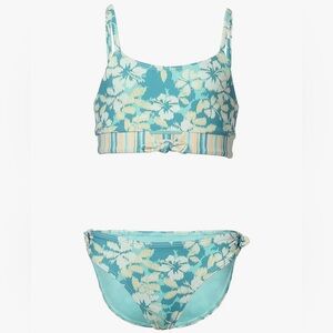 Roxy Kids Bikini in Blue and Cream Floral